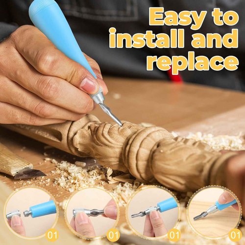CraftyDream 12 Pack Craft Linoleum Cutter Kit Linoleum Cutter Handles Carving Tools Craft Linocut Tools for Lino Printmaking Carving, Handles Only