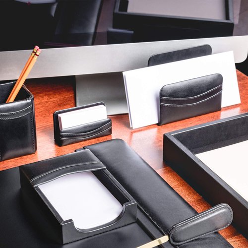 Dacasso Black Leather Business Card Holder