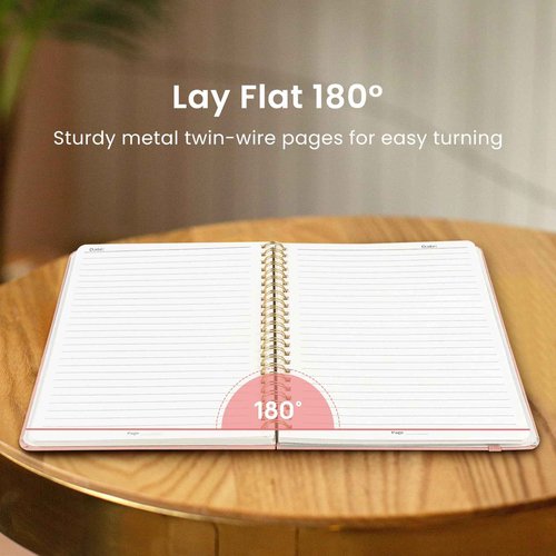 Lined Spiral Journal Notebook for Women & Men, 140 Pages, College Ruled Hardcover Notebook for Work & Note Taking, Journals for Writing, A5(6"x8") - 6 Pack，Pink