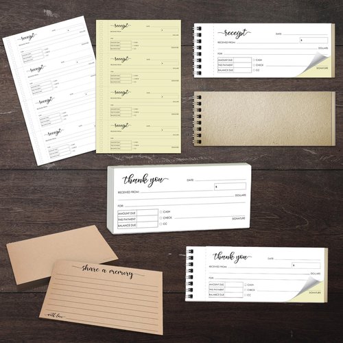 Herzii Prints Receipt Book - 2.75x6 Pocket Size 2-Part Carbonless, Receipt Book for Small Business, Sales Order Book, Receipt Booklet. 2-Part Carbonless