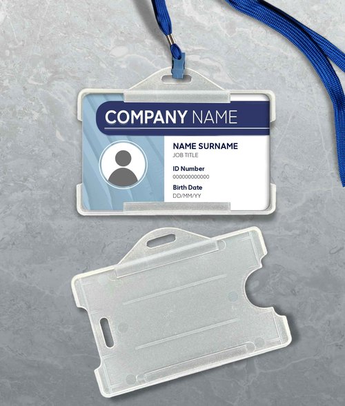 100 Pack - Molin Horizontal ID Badge Holder | Open Face ID Card Holder for Lanyard, Name Badge, Keycard, Access Card | Durable Clear ID Sleeve for Work, Office, Events & Identification Supplies