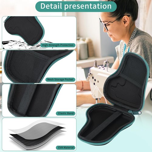 EVA Protective Case is Compatible with Micro Stitch Gun for Clothes,including 2000 Pieces of 0.18-Inch Micro Fasteners (Half White and Half Black)