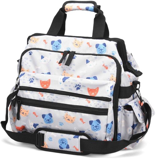 Nurse Mates Ultimate Nursing Bag | Multiple Compartments | Laptop Pocket | Durable Zippers | Furry Faces