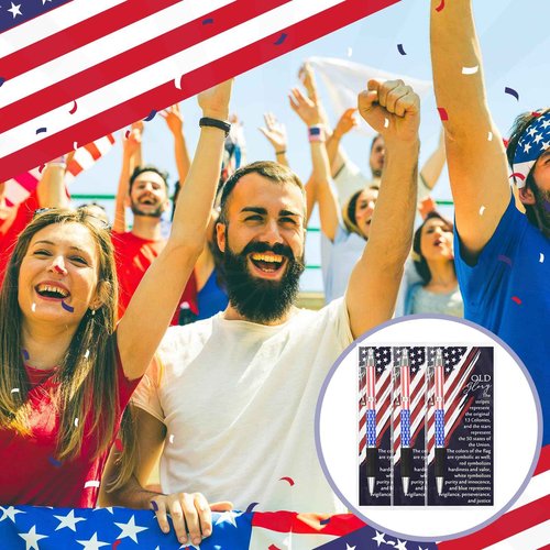 300 Sets Veterans Day Gifts Bulk American Flag Ballpoint Pens USA Patriotic Themed Black Ink Retractable Pen Stars Stripes Bookmarks Stationery Remembrance Day for Home Office Army Veterans Souvenirs