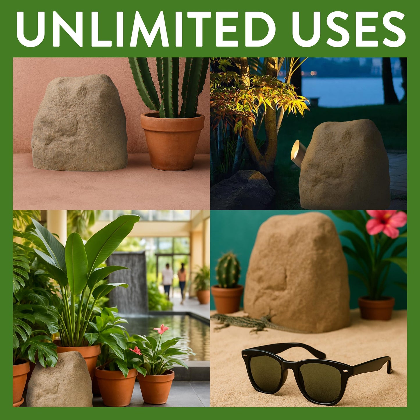 Naturalings Small Fake Rock Cover 11” – Heavy Duty Fiberglass Landscape Rock for Sprinkler Valves & Utilities – Natural Sandstone