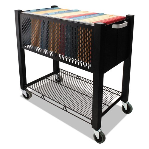 Vertiflex Products InstaCart Open-Top File Cart, 15" x 27" x 27 3/4", Black (VF53000)
