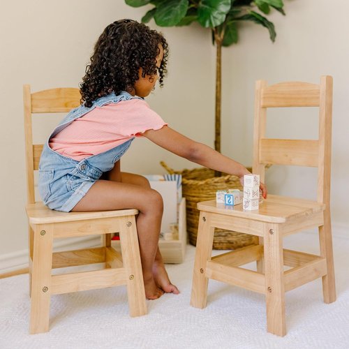 Melissa & Doug Wooden Chairs - Set of 2 Blonde Playroom Furniture for Kids