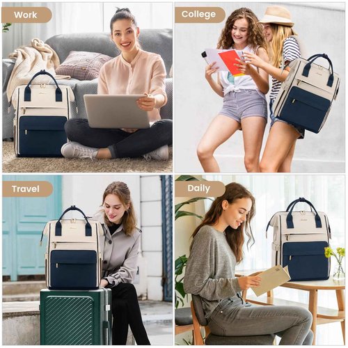 LOVEVOOK Laptop Backpack for Women,17 Inch Work Teacher Nurse Bag,Business Computer Backpack Purse with USB Port,Stylish Casual Daypack for Travel