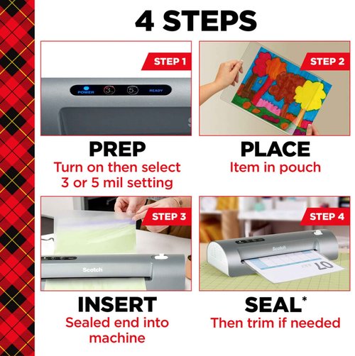 Scotch PRO Thermal Laminator and Pouch Bundle, 2 Roller System, Never Jam Technology Automatically Prevents Misfed Items (TL906) with Scotch Thermal Laminating Pouches, 200-Pack (TP3854-200)