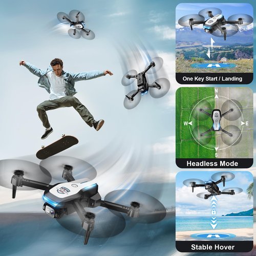 Drone with Camera 1080P FPV Foldable Drone for Beginners, Mini Drone with Altitude Hold, One Key Take Off/Land, Trajectory Flight, 3D Flip, 3 Speeds, Gravity Control,Toys for Boys Girls X61
