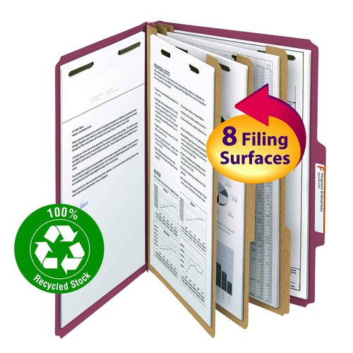 Smead 100% Recycled Pressboard Classification File Folder, 10 per Box & Pressboard Classification File Folder