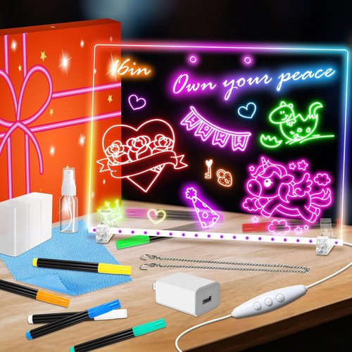 Skiennix 16" LED Drawing Board - 4 Modes Colorful Light-Up Art & Writing Board for Kids & Adults | Perfect Easter Gift