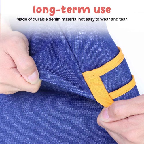 16PCS Chairback Buddy Pockets Chart with 2 Heavy Duty Storage Pocket,School Supplies Chair Back,Standard Denim Storage Organizer for Classroom Chair(Yellow)