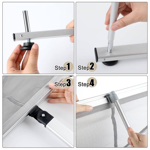 Outus Mesh Literature Brochure Holder with 8 Pocket Portable Magazine Display Roll Up Magazine Rack Lightweight Floor Standing Catalog Office Brochure Display Stand for Business Trade Shows