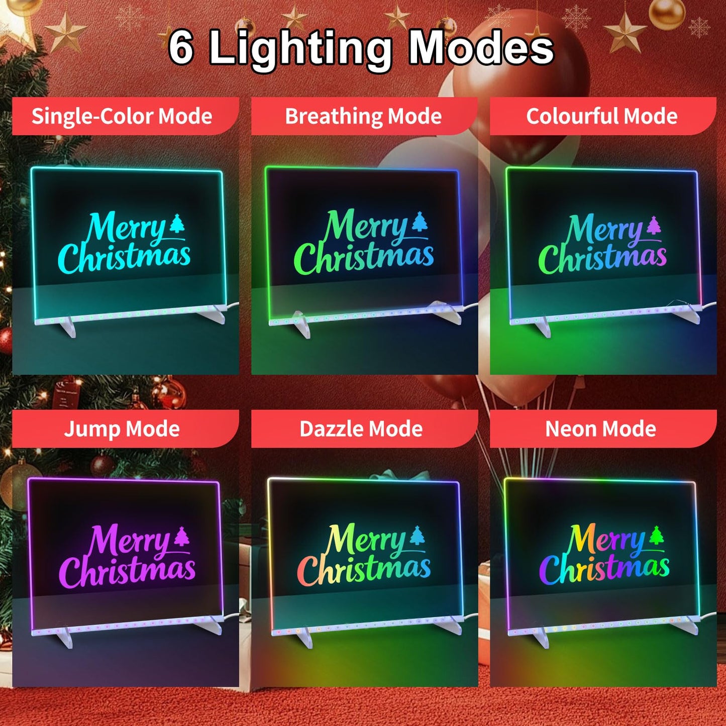 Lumiboard Led Drawing Board with 8 Colors, 13"x10" Acrylic Message Boards with 13 Light Effects, Glow Doodle Board Gifts for Kids for Easter Halloween Christmas Birthday Gifts Presents