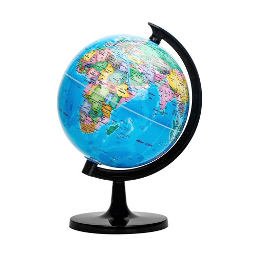 Exerz 10" World Globe - Political Map Educational- Self Assembled School Globe