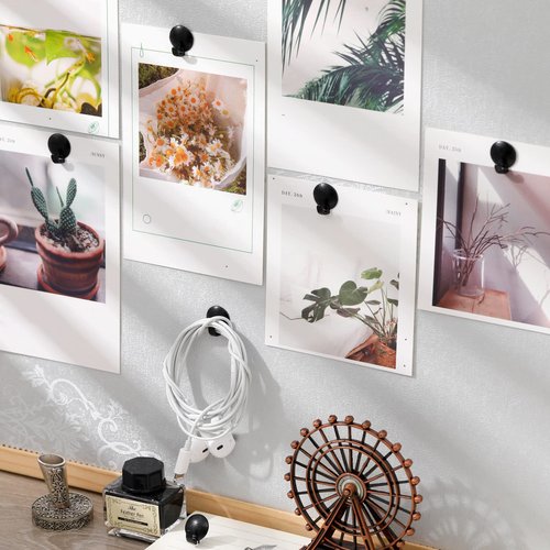 Zhengmy 30 Pcs Metal Cubicle Hooks Fabric Panel Wall Hooks Cubicle Clips Push Pins Picture Hangers for 20 Lbs Kitchen Office Home Accessories Supplies(Black)