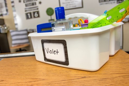 Teacher Created Resources White Portable Plastic Storage Caddy 6-Pack for Classrooms, Kids Room, and Office Organization, 3 Compartments
