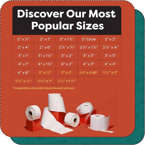 Aegis Adhesives - 2" X 6" Direct Thermal Labels Compatible with Rollo, Zebra, and Other Desktop Label Printers (12 Rolls, 250/Roll)