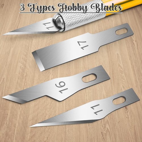 DIYSELF Exacto Knife Set - 2 Precision Craft Knives with 40 Spare Blades for Arts & Modeling