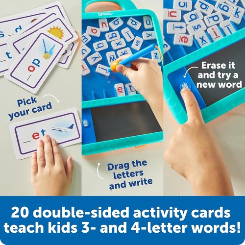 Learning Resources Magnetic Word Builder - Phonetic Alphabet Puzzle Board for Kids | ABC Games & Fine Motor Skills