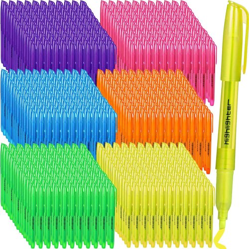 Thenshop 540 Pcs Highlighter Assorted Colors Bulk for Classroom Colorful Highlighter Markers Pack Chisel Tip Fluorescent Pens for Office School Teacher Supplies
