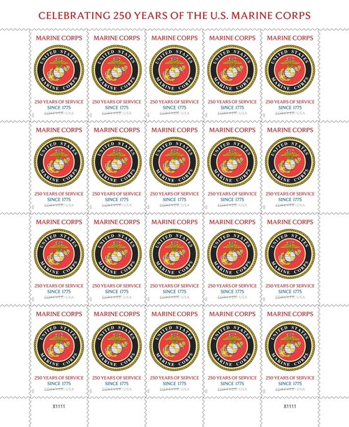 U.S. Marines 250th 2025 (Sheet of 20) First-Class Mail Forever Postage Stamps