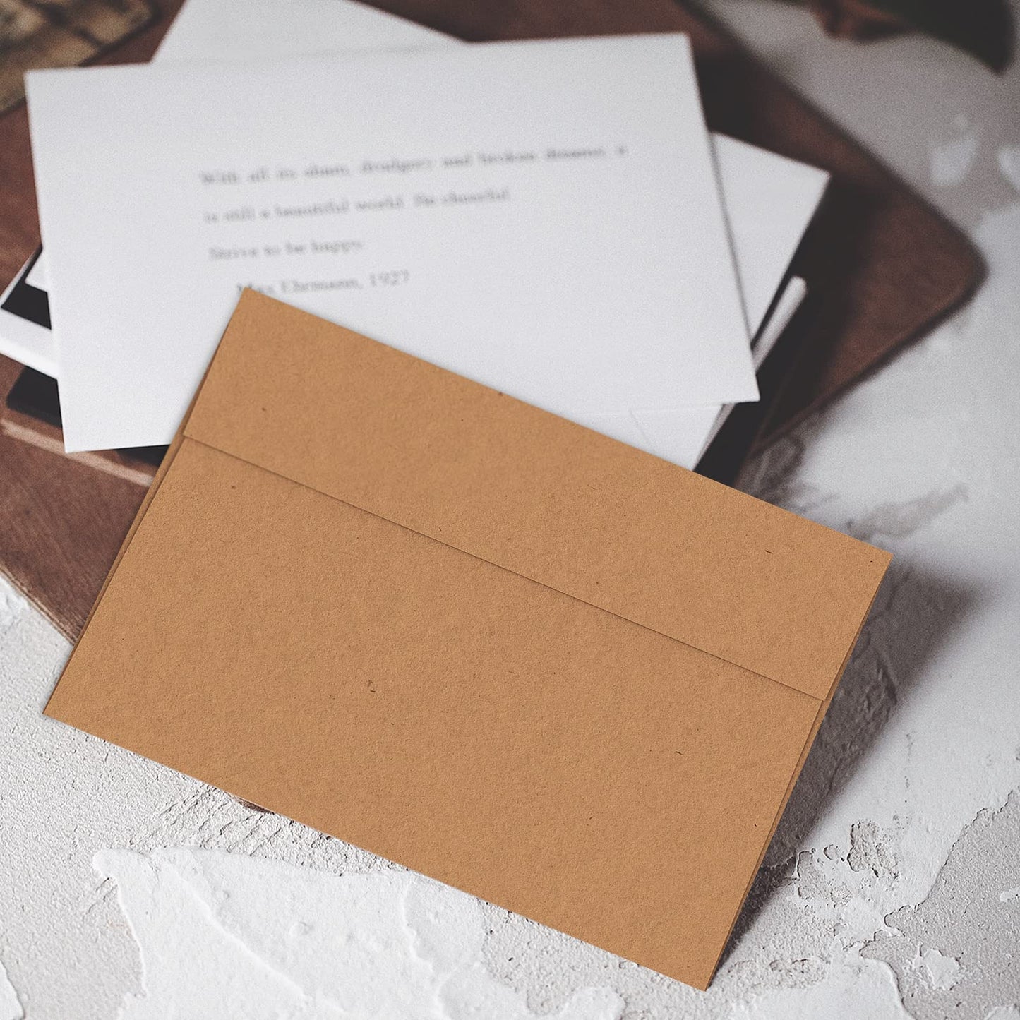 A2 Brown Kraft Envelopes 100 Pack, Goefun 4.375 x 5.75 Printable Greeting Card Envelopes Self Seal for Card Making, Photos, Invitations, Weddings, Graduation, Baby Shower, 120 GSM
