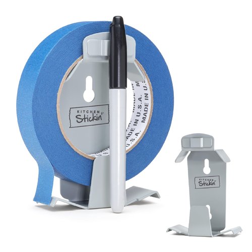 Kitchen Stickin’® Pro Metal Tape Dispenser, Wall-Mounted Tape and Label System (Tape & Marker Not Included)