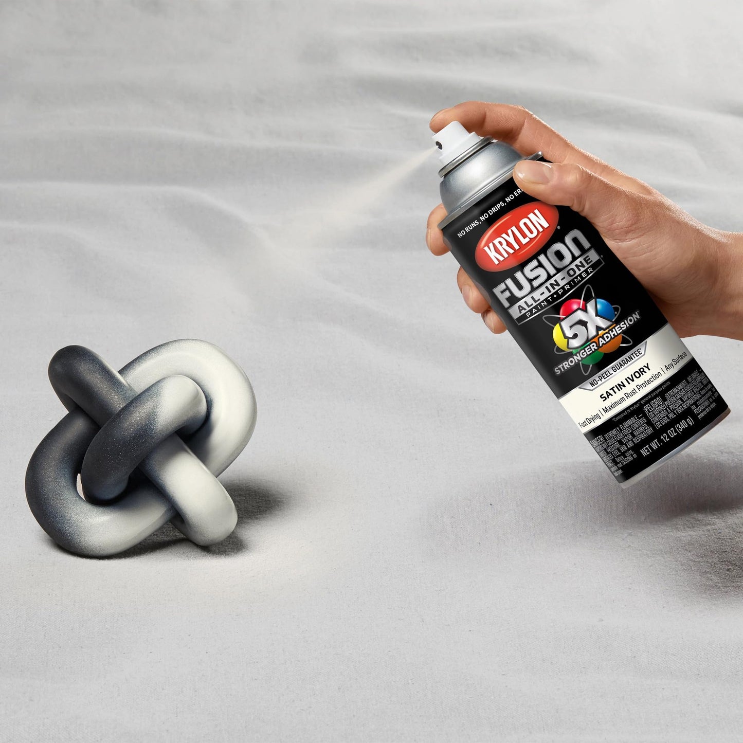 Krylon Fusion All-In-One Satin Spray Paint & Primer, Ivory - 1 Each