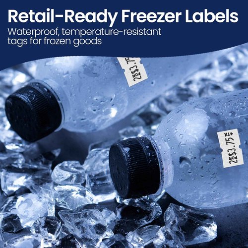 Perco 1 Line Freezer Adhesive Labels - 32 Rolls, 4 Sleeves, 32,000 Blank Price and Date Gun Labels for Perco Lite, X, Plus and Pro 1 Line Price and Date Guns - Made in USA