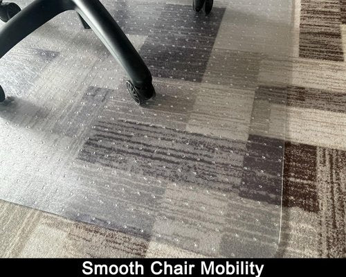 FKAIIN Slip Resistant Office Chair Mat for Carpet, 45"x53" with Lip, Heavy Duty Clear Desk Mat for Smooth Glide, Durable Carpet Protector for Rolling Chairs