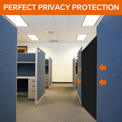 ROYALAY 53 x 78 Inch Privacy Curtains for Room Divider, Desk Shade for Cubicle to Block Light with Hook, Temporary Doors for a Room Privacy, Black