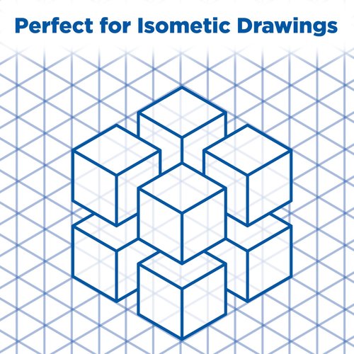 ALVIN Isometric Paper Pad 100 Sheets of 11" x 17" Model 1242-6, Drafting and Graph Paper, 20 pound Acid-Free