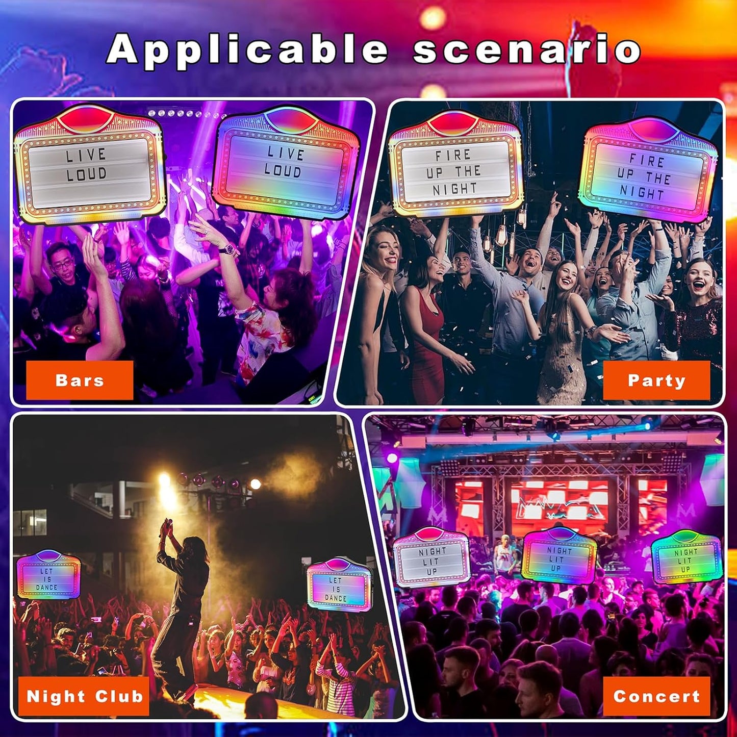 Skiennix LED Letter Bottle Presenter - Color-Changing Handheld Light Box for Nightclubs & Events | Acrylic Frame with 4 Letter Sets & 2 Number Kit