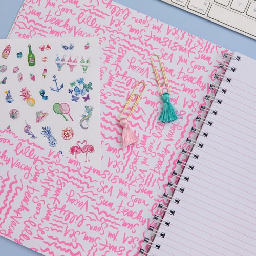 Lilly Pulitzer Large Hardcover Spiral Notebook, 11" x 9.5" with 160 College Ruled Pages (Royal Coral)