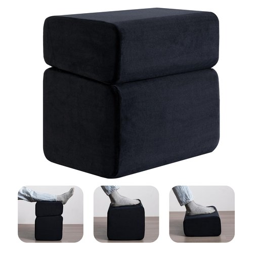 Ganondorf Foot Rest for Under Desk at Work Adjustable Foot Rest Under Desk Ergonomic Foot Stools for Under Office Desk Leg Pillow for Underdesk Footrest with Washable Cover, Black