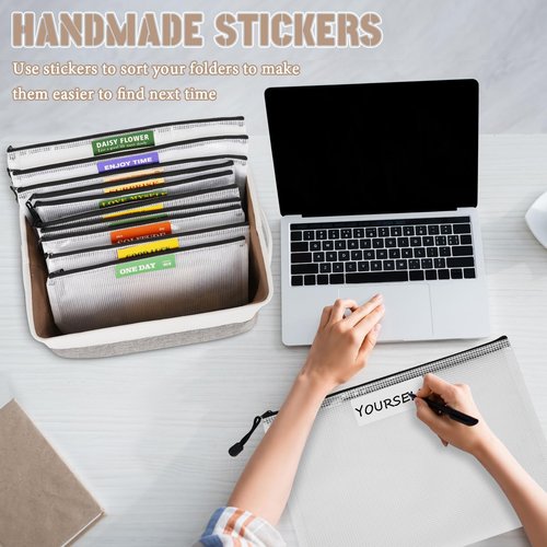 Board Game Storage Containers with 10PCS Zipper Bags, DIY Stickers and Adhesive, Board Game Organizers and Storage Bags for Board Games, Puzzles, Toys, Video Game, Craft Office Supplies (Gray)