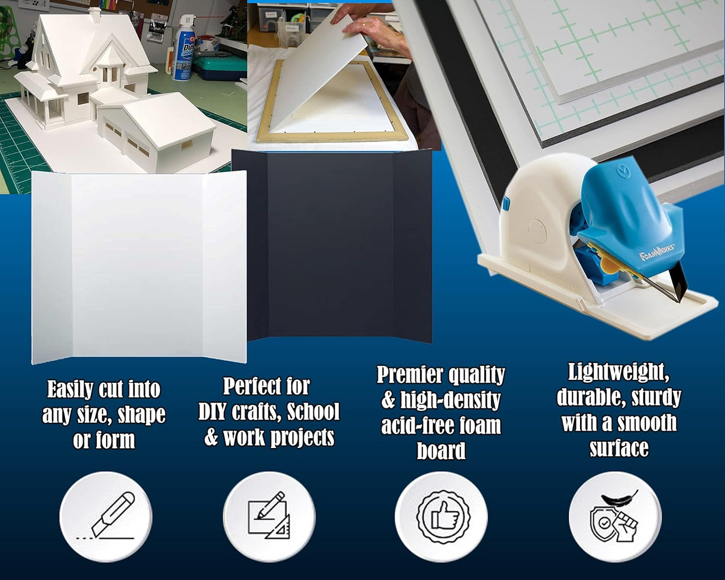 Skiennix Self-Adhesive Foam Board - 8x10 Inches, Acid-Free, 25 Pack, Perfect for Mounting and Crafting