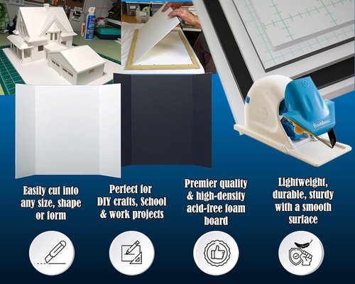 Foam Board | 14x18 Inch | 100 Pack of 3/8 Inch Thick Rigid White Foam Core Sheets - Acid Free