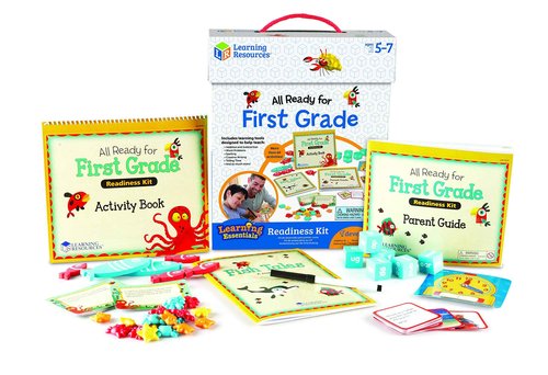 Learning Resources All Ready for First Grade Readiness Kit, Back to School Activities, School Preparation Toys, Homeschool, 32 Page Guide Included, Ages 5+