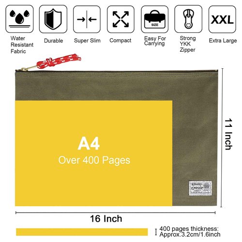 Rough Enough File Folder Document Pouch Bundle Set