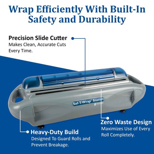 Carlisle FoodService Products SW1218 Saf-T-Wrap Station, Gray, for 12-18"w x 5 1/10"dia Rolls