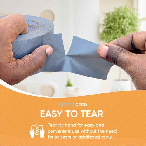 Office Deed Duct Tape Heavy Duty Waterproof, 30 Yards x 2 Inch, 12-Roll Pack, All-Weather Grey Duct Tape Bulk, Strong, No Residue, Industrial and Professional Use