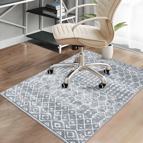 CAREMEE Office Chair Mats for Hardwood Floor, 36"X48" Desk Chair Mat for Hard Floor, Gaming Computer Chair Mat Office Rug for Rolling Chairs, Low Pile Carpet Under Chair Floor Protector, Grey Trellis