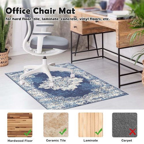 Xyrjova Office Chair Mat,Carpet Computer Chair Mat On Carpet Desk Chair Rug for Carpeted Floors