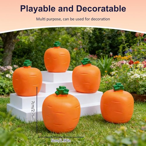 Carrot Rabbit Fidget Toys by Easter Basket Essentials - Fun Squeeze & Pop-Up Novelty Toy Set (3pcs)
