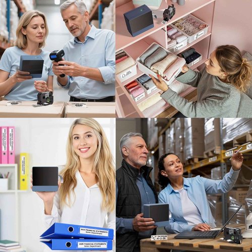 1 Inch Label Maker Machine with-Tape, 24mm Labeler Large Print Rechargeable, Wireless Bluetooth Thermal Transfer Printer Print Labels-Waterproof 9mm~24mm, Auto-Cut, P780BT for Home Office Business Use