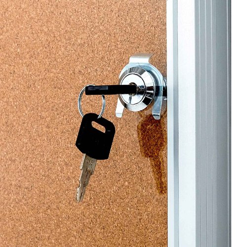 Lockable Display Case 24x36 - Enclosed Cork Bulletin Board with Locking Door, Wall Mounted Aluminum Notice Board for Office, School, Posters, Cards