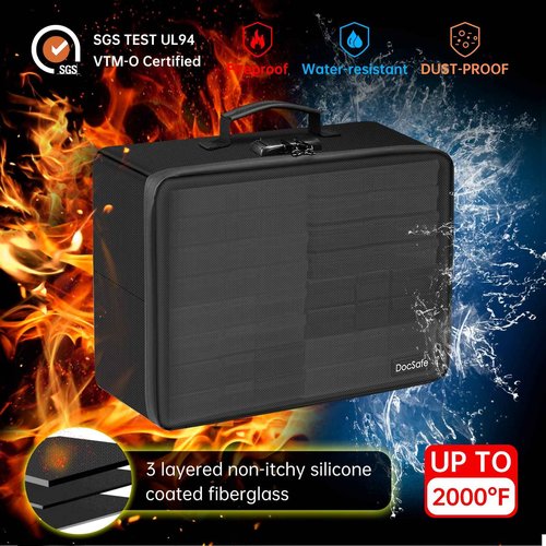 DocSafe Fireproof Document Box+Photo Storage Box with Lock